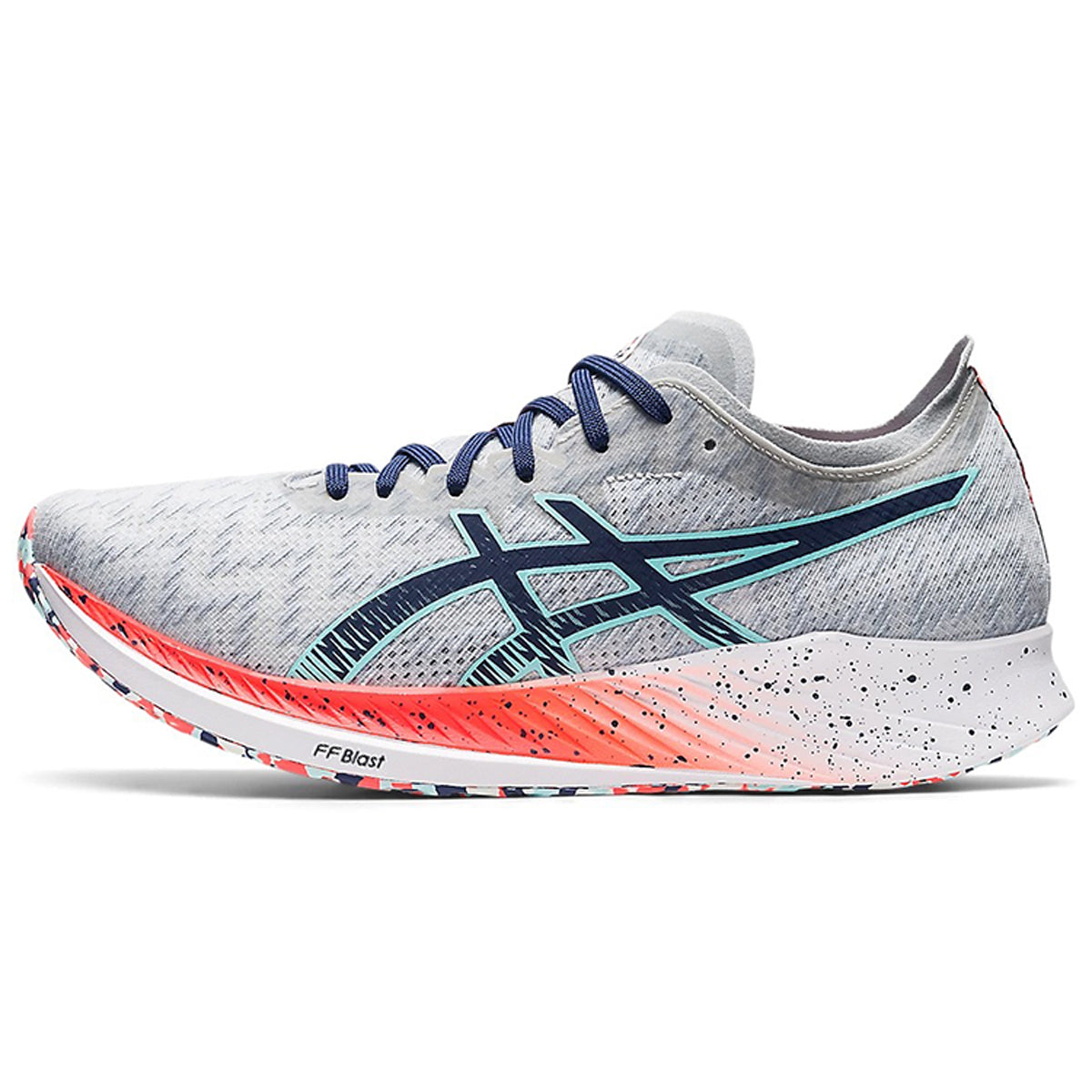 ASICS Magic Speed 1.0 Grey & Blue Racing Sneakers | Lightweight Low-Top Trainers for Men & Women