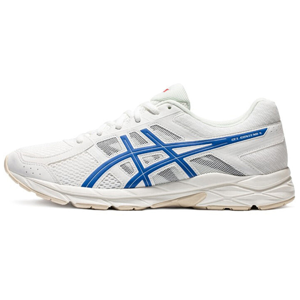 ASICS Gel-Contend 4 White Blue Running Sneakers | Lightweight Low-Top Trainers for Men & Women