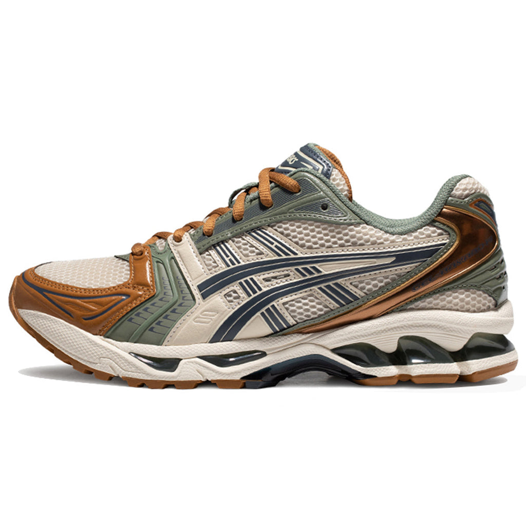 ASICS Gel-Kayano 14 Green Brown Running Sneakers | Lightweight Low-Top Trainers for Men & Women