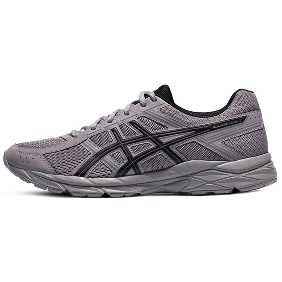 ASICS Gel-Contend 4 Grey Black Running Sneakers | Lightweight Low-Top Trainers for Men & Women
