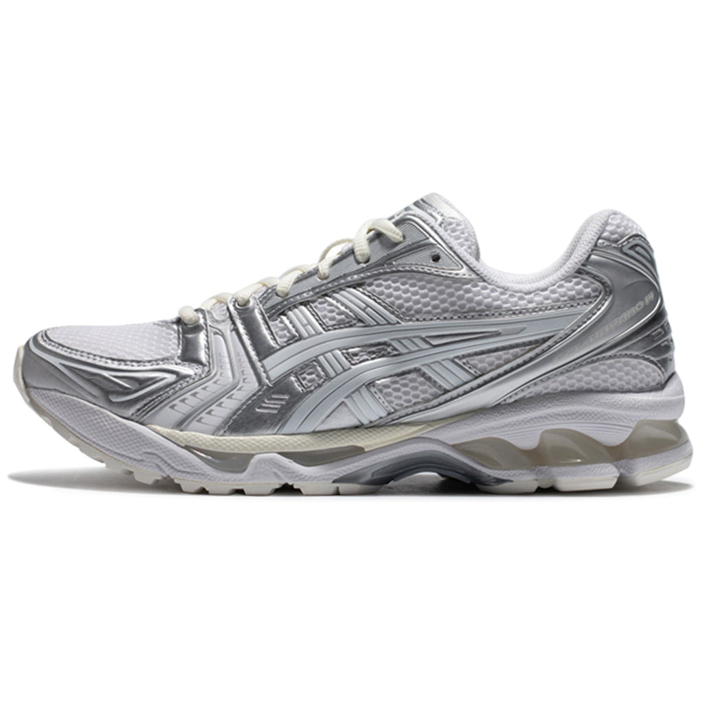 ASICS Gel-Kayano 14 Silver White Running Sneakers | Lightweight Low-Top Trainers for Men & Women