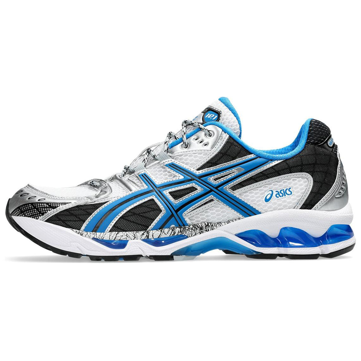 ASICS GEL-Nimbus 10.1 White Blue Running Sneakers | Lightweight Low-Top Trainers for Men & Women