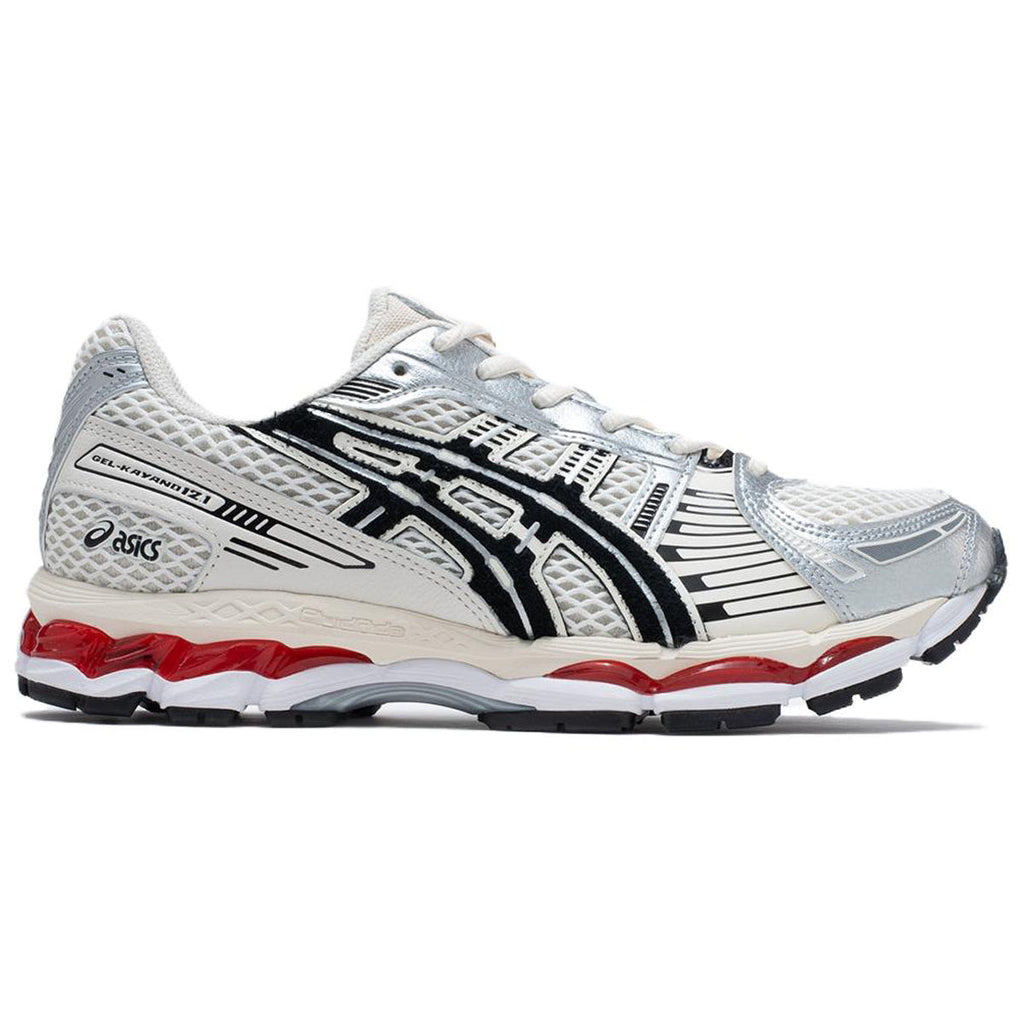 ASICS GEL-Kayano 12.1 Silver Running Sneakers | Lightweight Low-Top Trainers for Men & Women