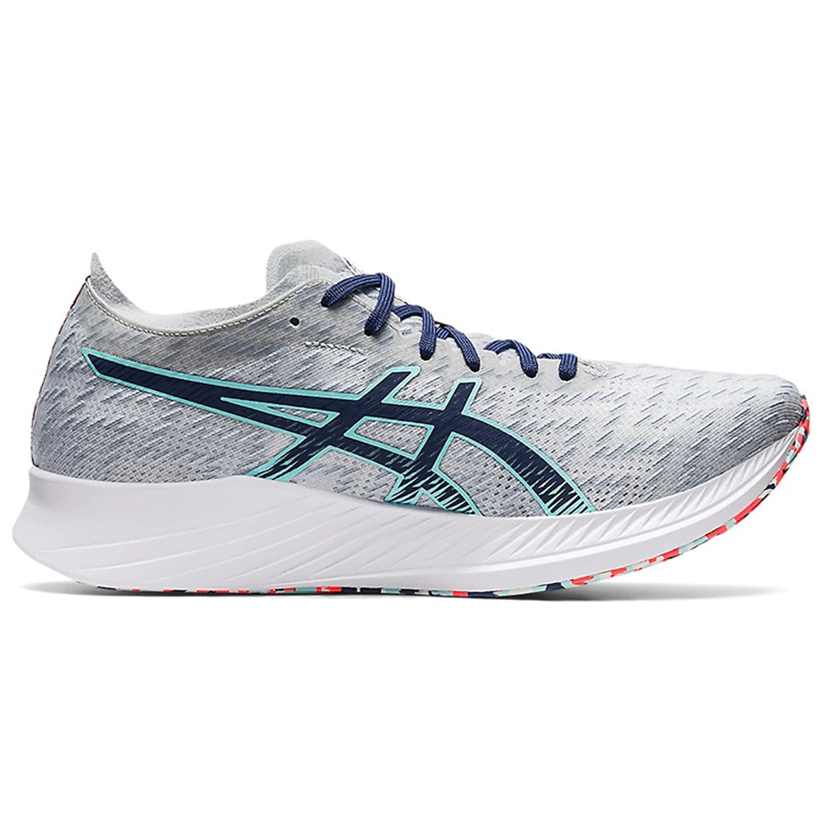 ASICS Magic Speed 1.0 Grey & Blue Racing Sneakers | Lightweight Low-Top Trainers for Men & Women