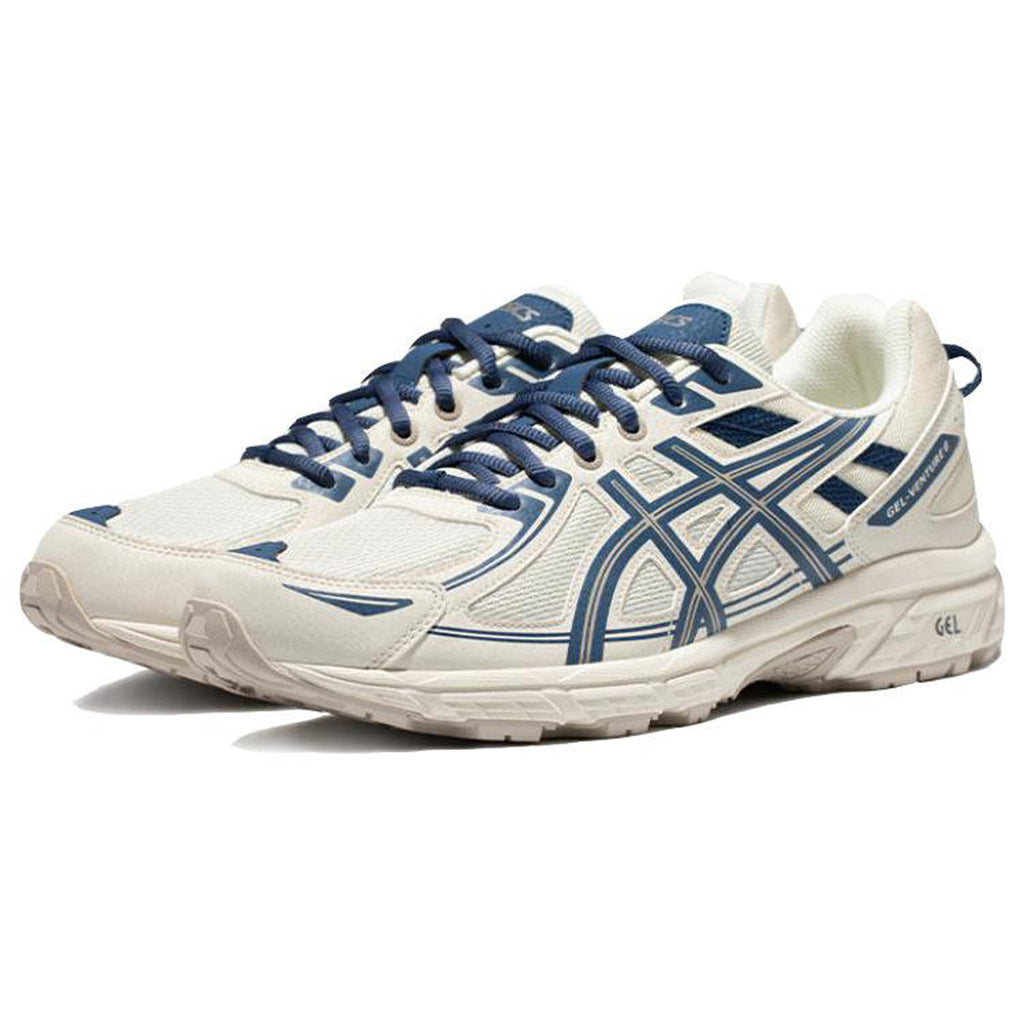 ASICS Sneakers White Blue Running Sneakers | Lightweight Low-Top Trainers for Men & Women