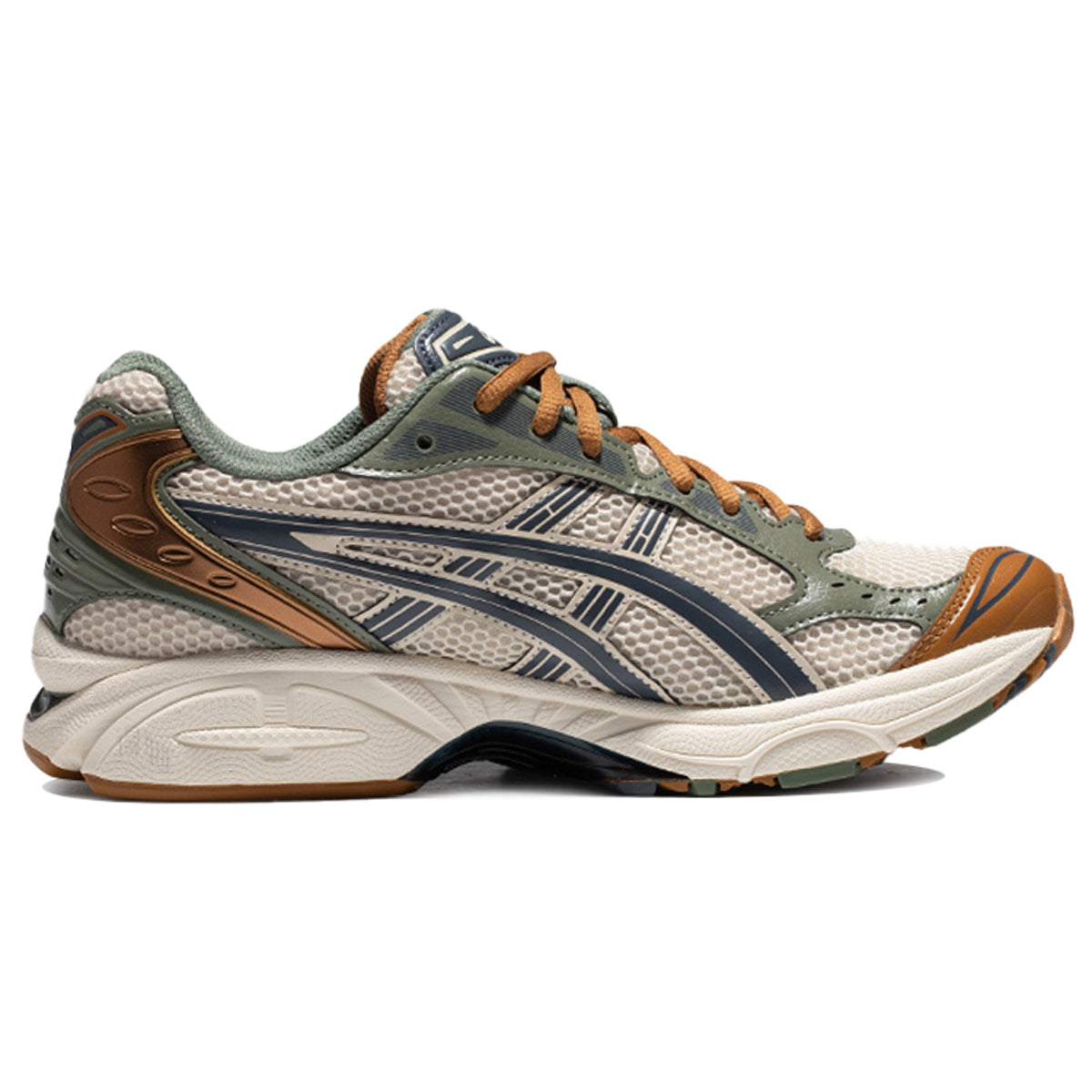 ASICS Gel-Kayano 14 Green Brown Running Sneakers | Lightweight Low-Top Trainers for Men & Women