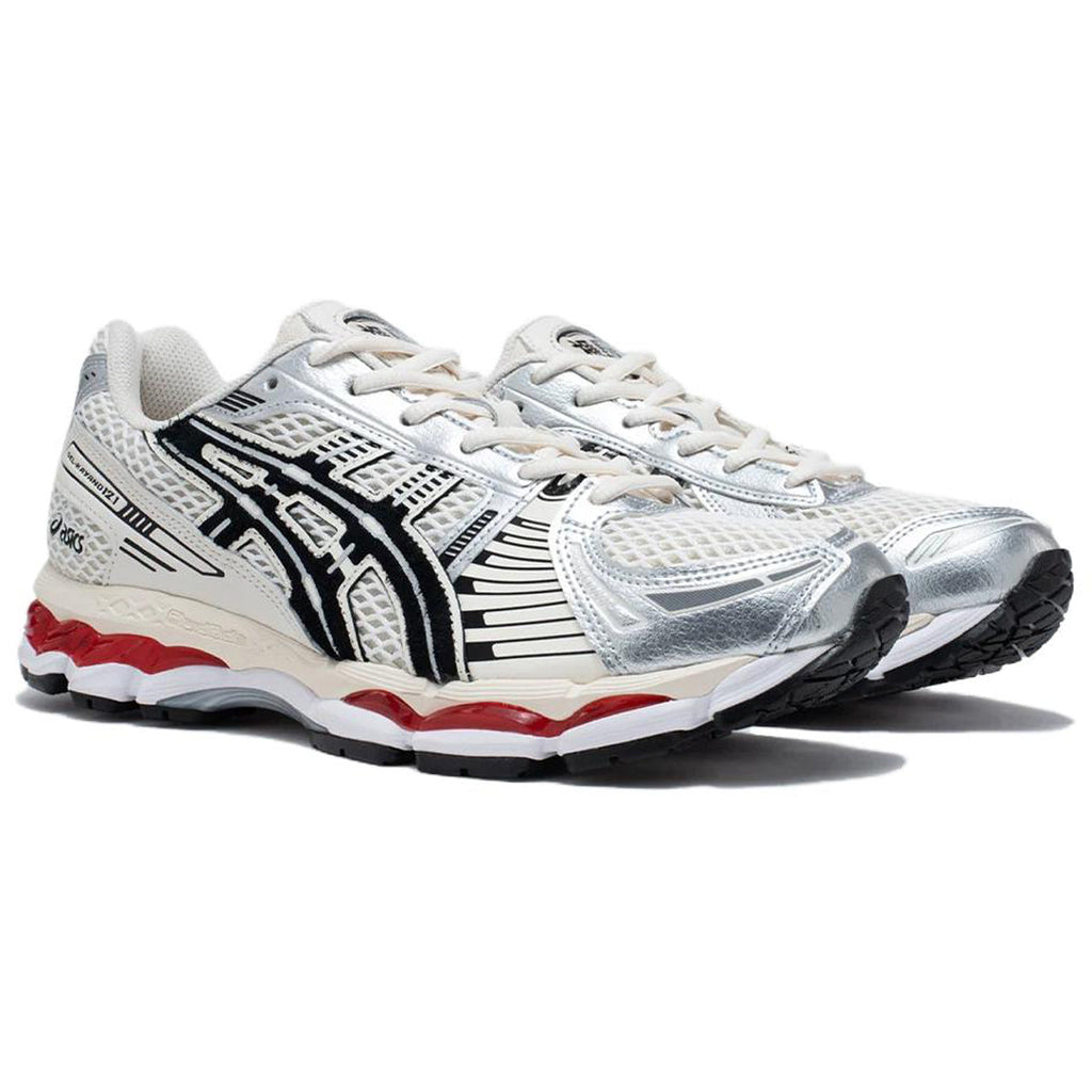 ASICS GEL-Kayano 12.1 Silver Running Sneakers | Lightweight Low-Top Trainers for Men & Women