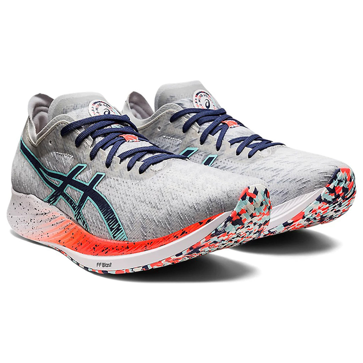 ASICS Magic Speed 1.0 Grey & Blue Racing Sneakers | Lightweight Low-Top Trainers for Men & Women