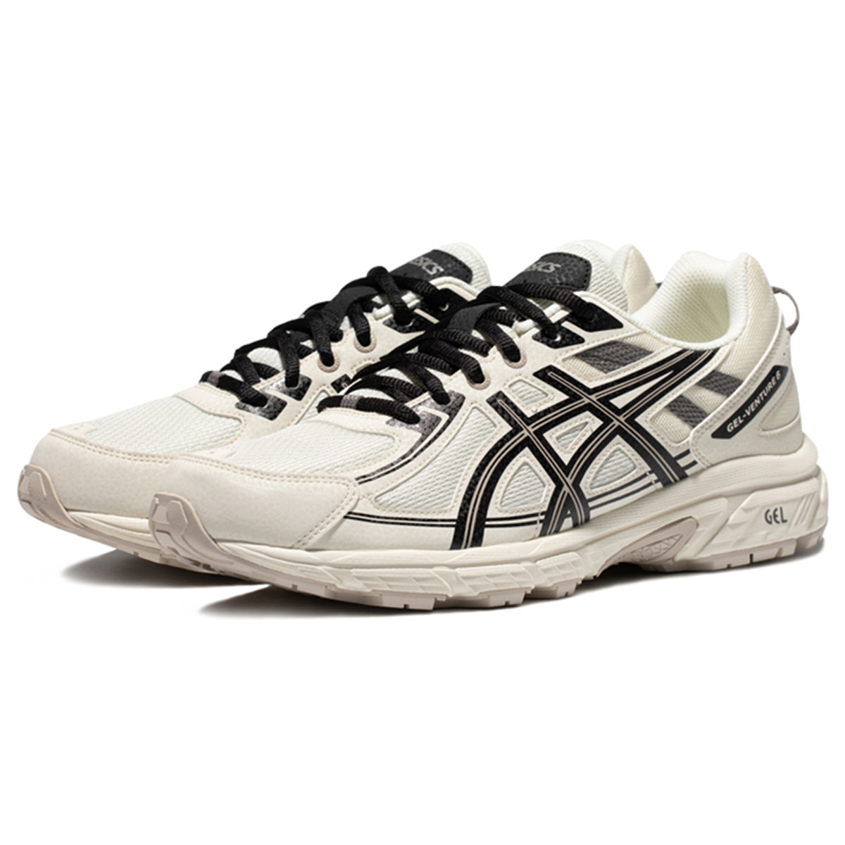 ASICS Sneakers White Black Running Sneakers | Lightweight Low-Top Trainers for Men & Women