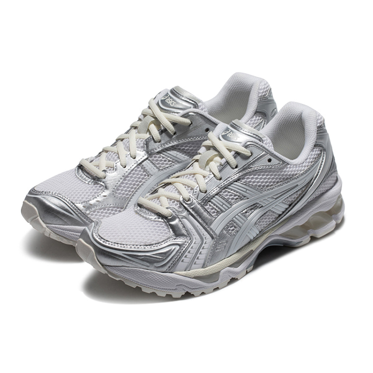 ASICS Gel-Kayano 14 Silver White Running Sneakers | Lightweight Low-Top Trainers for Men & Women