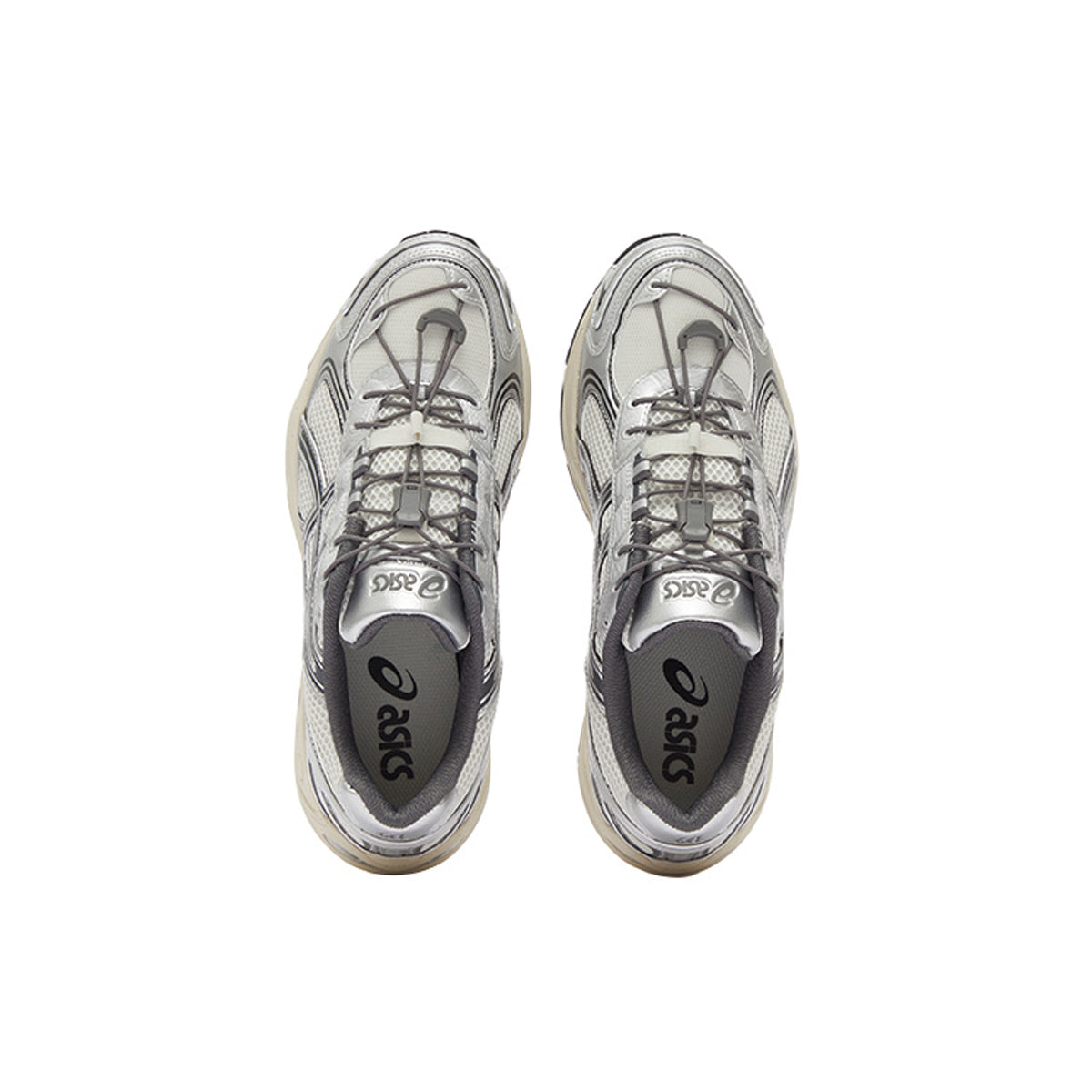 ASICS Sneakers Silver White Running Sneakers | Lightweight Low-Top Trainers for Men & Women