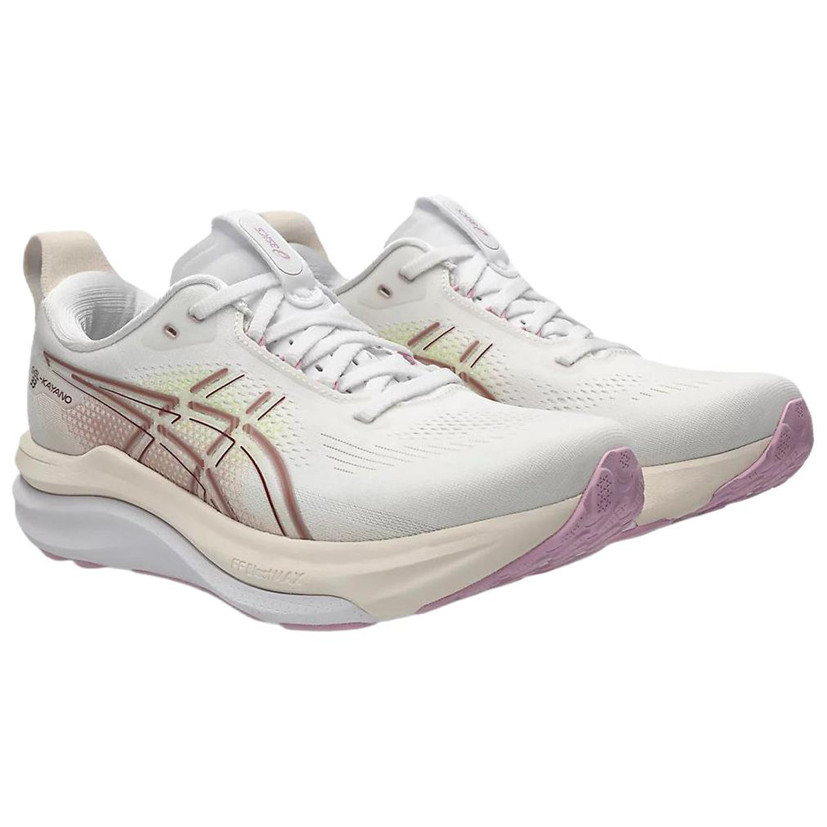 ASICS GEL-KAYANO 33 White Running Sneakers | Lightweight Low-Top Trainers for Men & Women