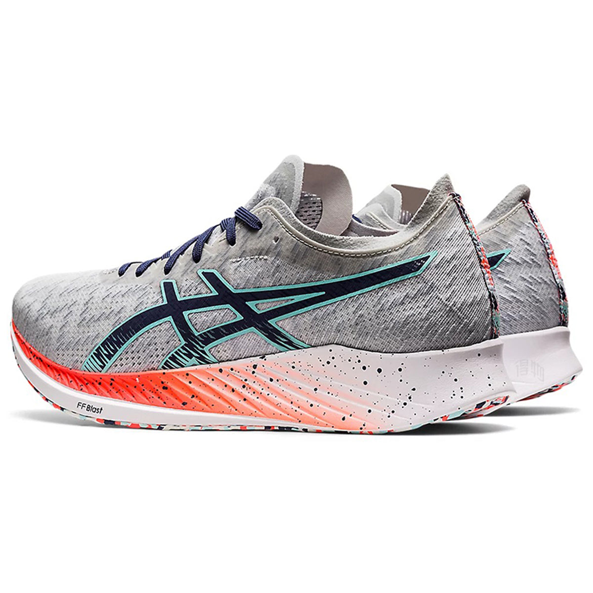 ASICS Magic Speed 1.0 Grey & Blue Racing Sneakers | Lightweight Low-Top Trainers for Men & Women