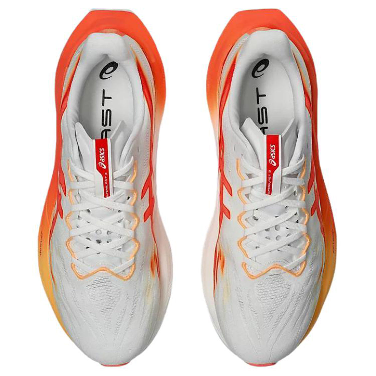 ASICS Sneakers White Orange Running Sneakers | Lightweight Low-Top Trainers for Men & Women