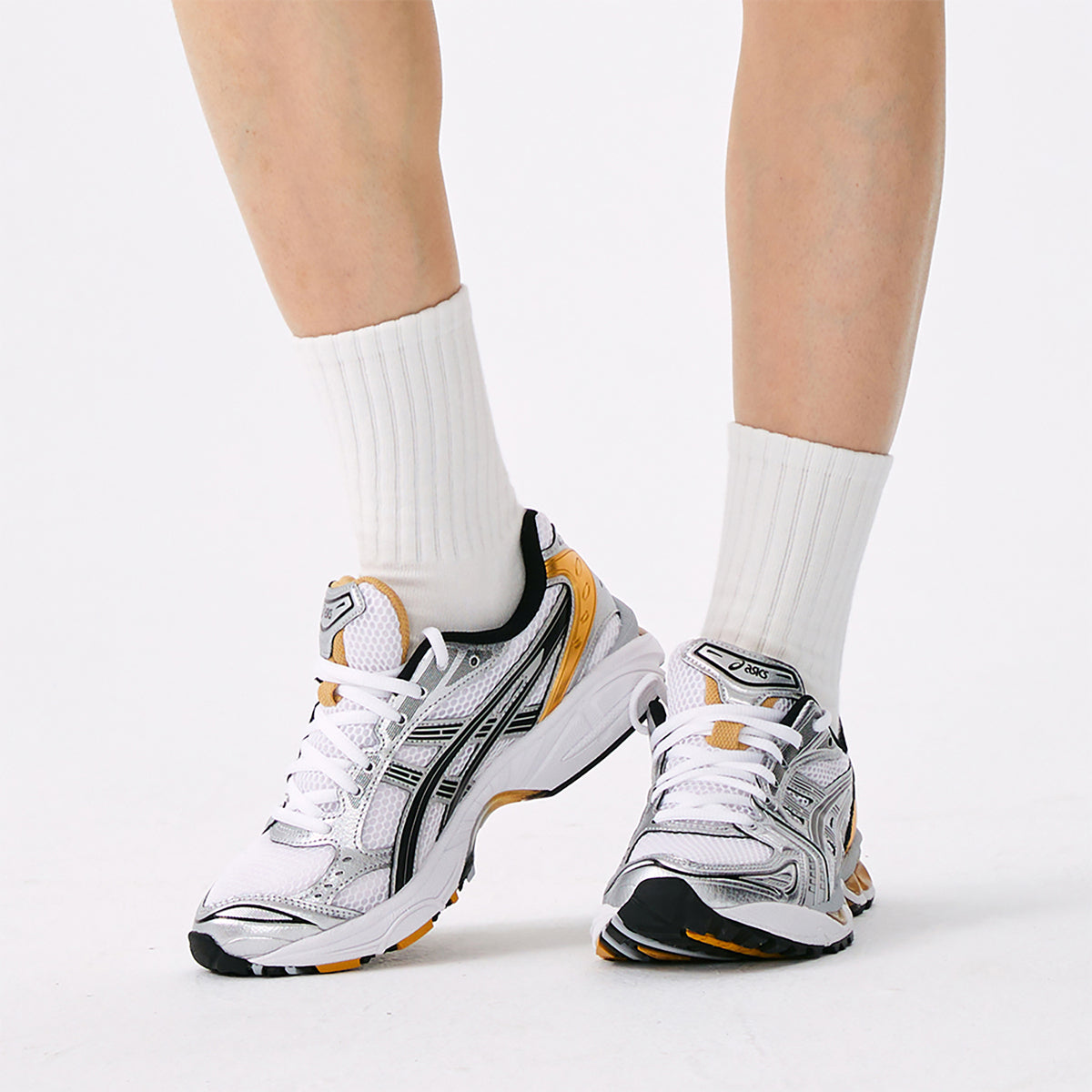 ASICS Gel-Kayano 14 Gold Silver Black Running Sneakers | Lightweight Low-Top Trainers for Men & Women