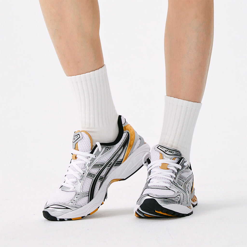 ASICS Gel-Kayano 14 Gold Silver Black Running Sneakers | Lightweight Low-Top Trainers for Men & Women